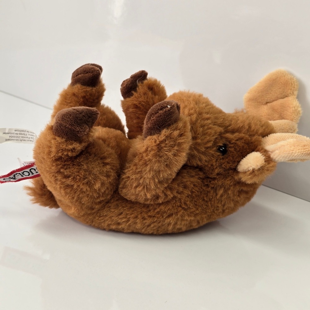 Douglas Baby Moose Plush Small Brown Soft Antlers Woodland Cabin Core 4428